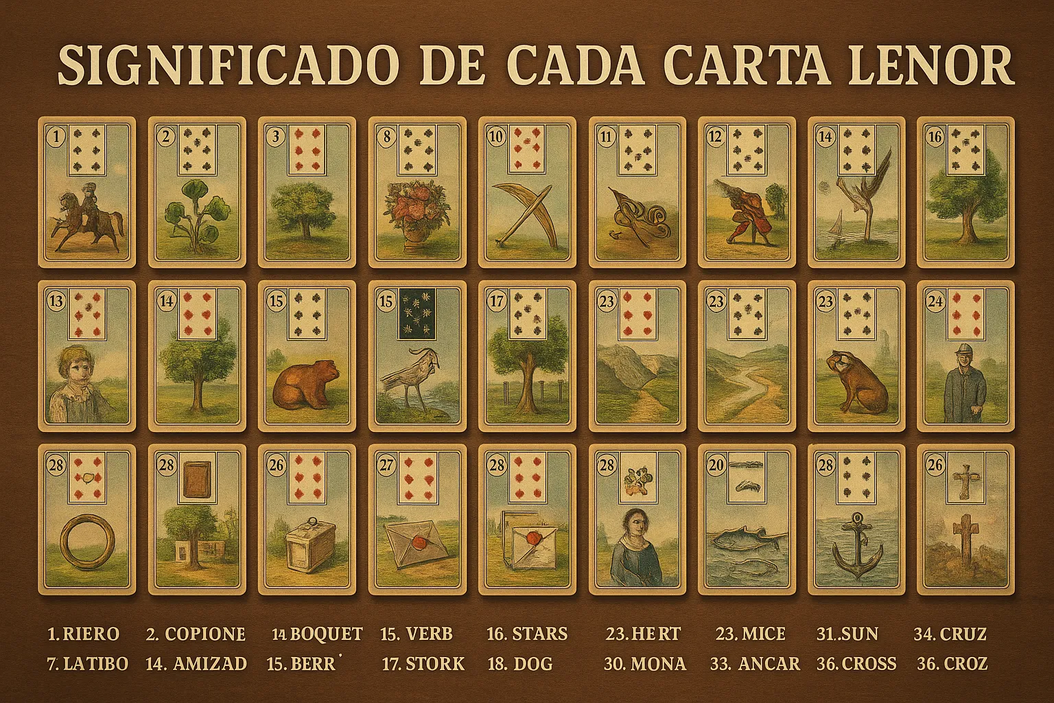 Significado de cada carta Lenormand explicado con ejemplos