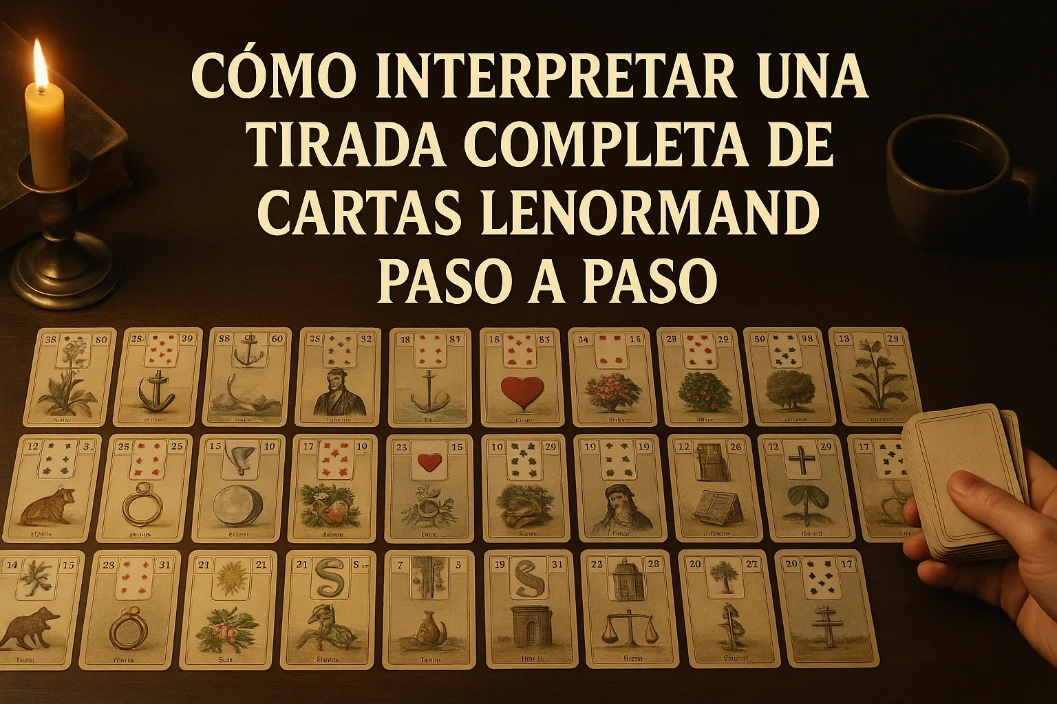 Cómo interpretar una tirada completa de cartas Lenormand paso a paso