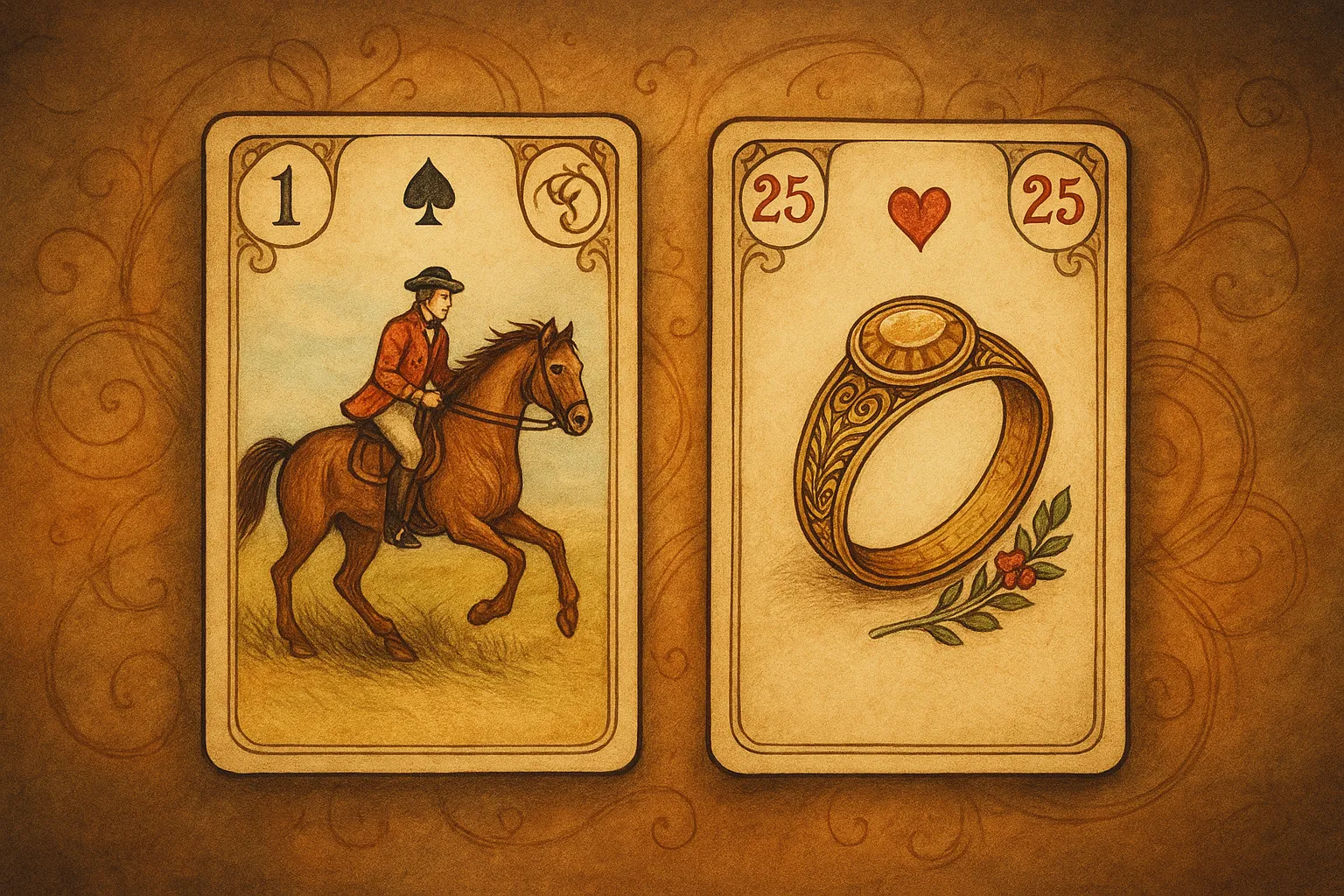 Combinaciones de 2 cartas Lenormand: significados esenciales